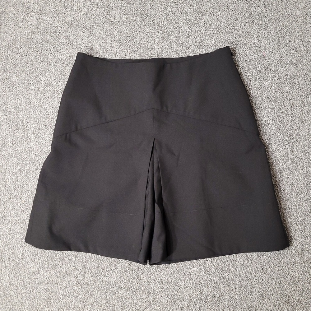 GIVENCHY Paris Shorts Womens 4 Pleat Front Wool A-Line‎ Skort Black  BW50C011F7